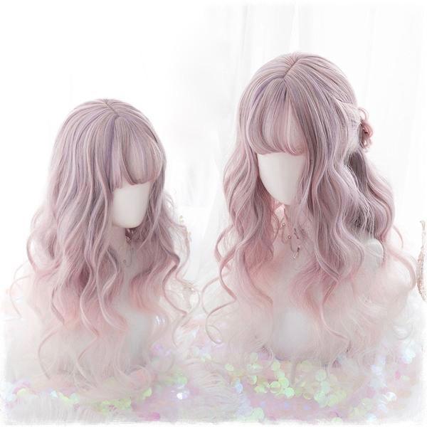 Milky Pastel Wig Wavy Cosplay Harajuku Kanekelon Fibre Wig