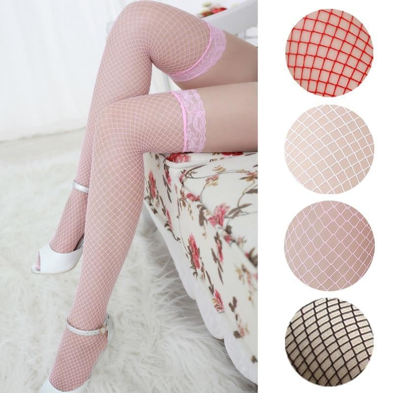 Pink Fishnet Stockings - Pink - tights