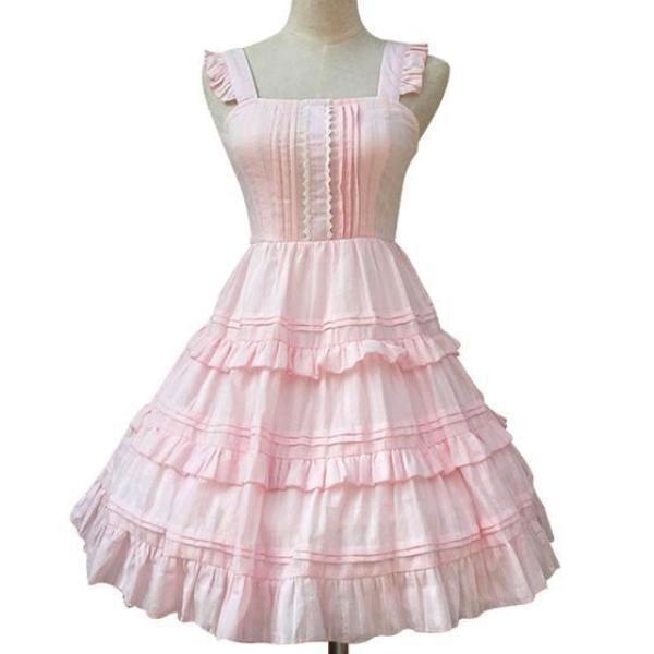 Pink Serenity Lolita Dress Girly Fairy Kei Kawaii | Kawaii Babe Pink / S