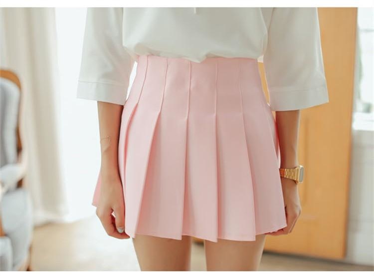 preppy school girl skirt solid color traditional girly girl prep skort with shorts underneath by kawaii babe