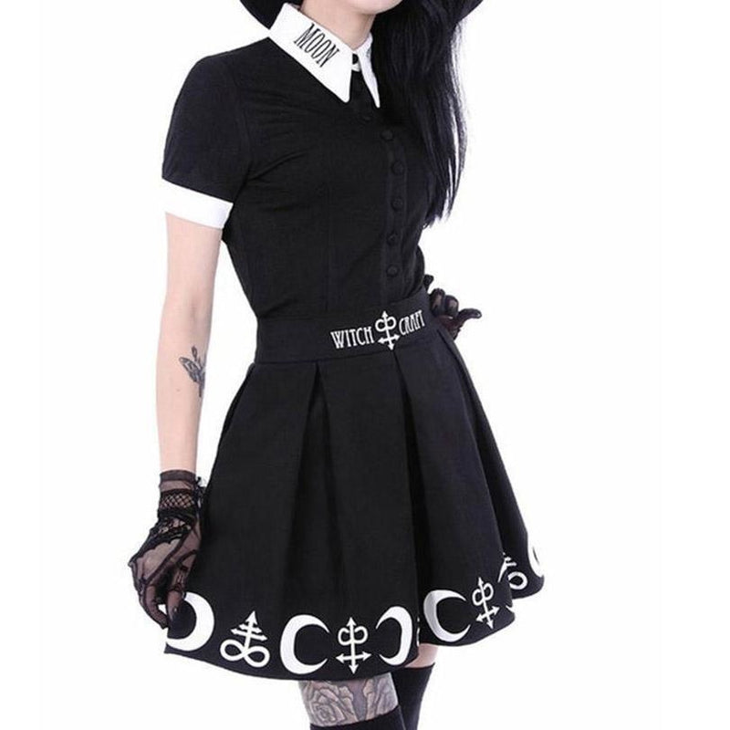 Restyle Crescent Moon Child Punk Gothic Occult Witch High Waist