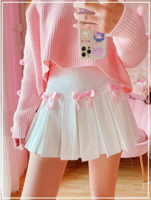 Princess Tennis Skirt - S - bowknot, bows, fairy kei, kawaii, kawaii fashion