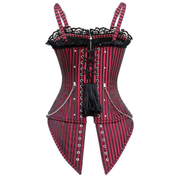sexy punk rock corset edgy goth fashion waist trainer hourglass figure buckled leather lace up strappy tank top