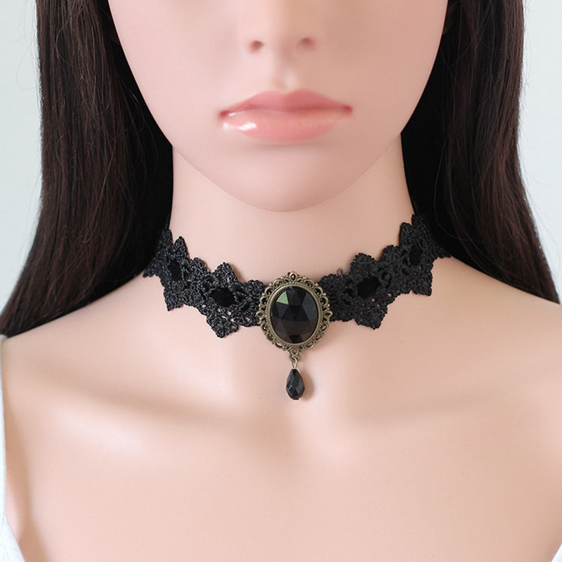 Gothic Lace Choker Necklace Victorian Goth Era Jewelry by Kawaii Babe