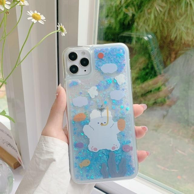 Glittery Pastel Bunny iPhone Case