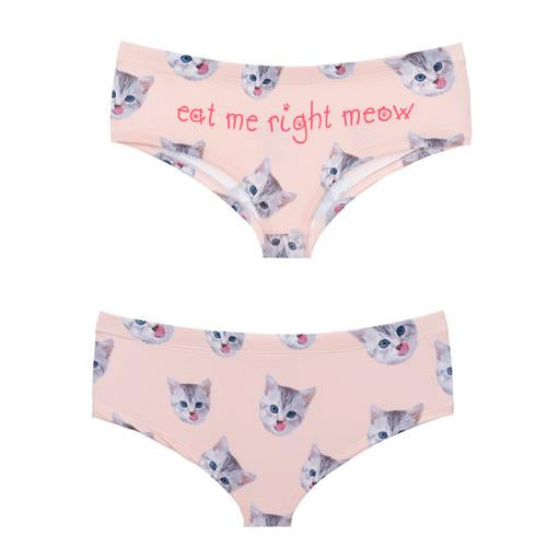 Cheeky Briefs Panties Underwear Comfortable Rainbow Cat Meow