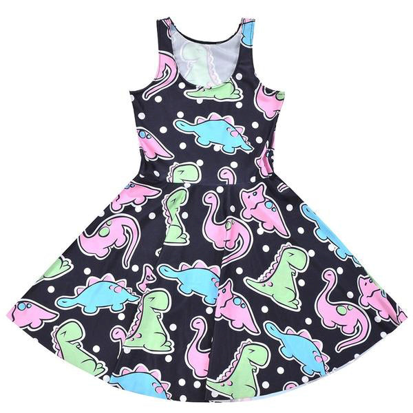  dinosaur kidcore skater dress pastel goth creepy cute aesthetic plus size fashion by kawaii babe