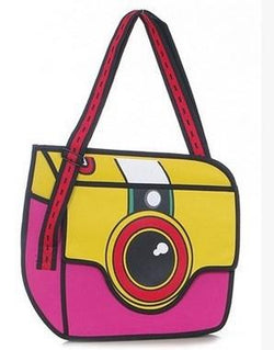 2D Messenger Shoulder Bag Camera Lens Retro vintage Cartoon Style Backpack Handbag Anime Harajuku Japan Mind Bending Mind Trick by Kawaii Babe
