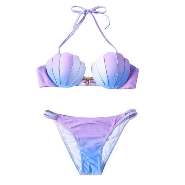 Mermaid Sea Shell Bikini Pearl String Swimmer Swimsuit