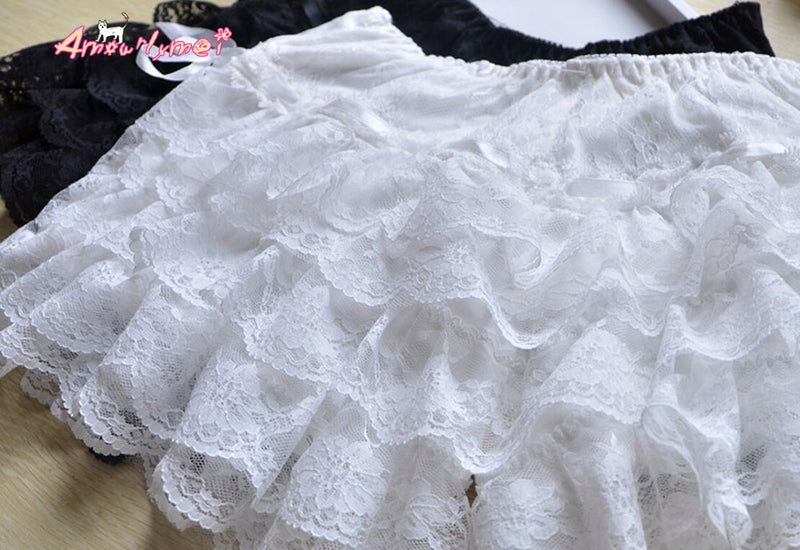 Frilly Lace Bloomers Shorts Kawaii Sweet Lolita Skirt Lacy Princess Harajuku J-Fashion by Kawaii Babe