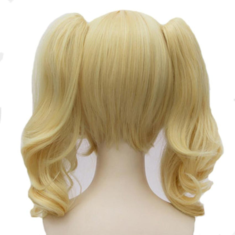 harley quinn batman cosplay wig blonde pigtails synthetic hair cosplayer cosplaying costume hair kanekalon fibre high quality cheap