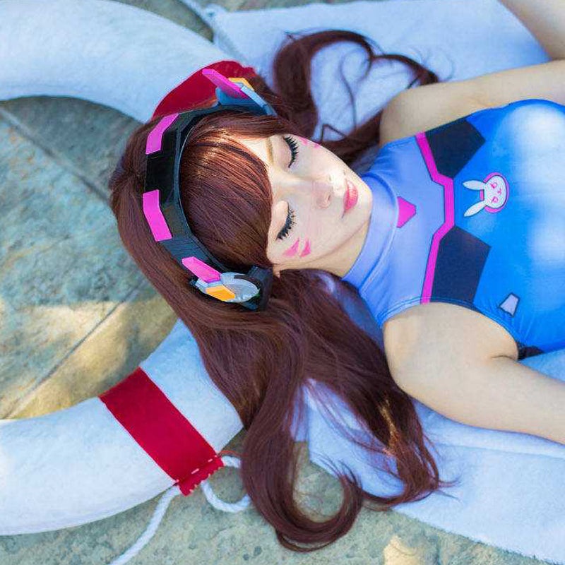 Overwatch D.VA DVA Cosplay Anime SwimSuit One Piece Swim Suit Gamer Girl Fandom Costume