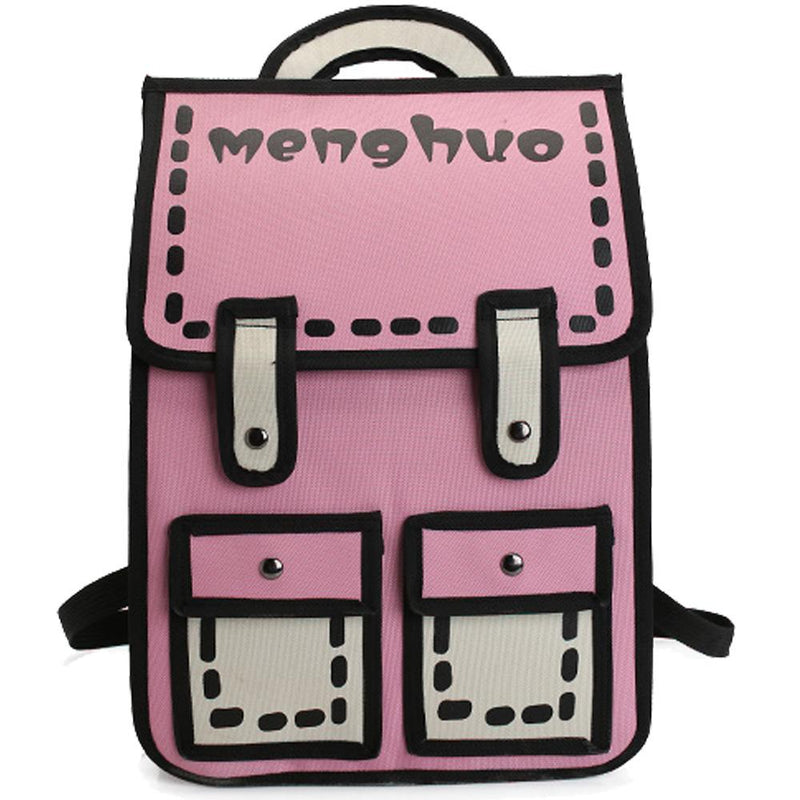 2D Cartoon Backpack School Bag Ruck Sack Mind Trick | Kawaii Babe