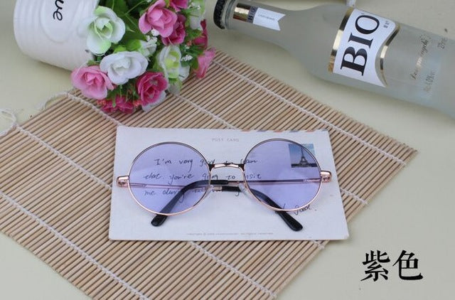 john lennon circle sunglasses glasses shades uv protection candy colored pastel fashion trendy aesthetic hipster hippie