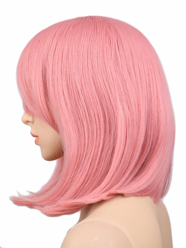 Pink Bob With Fringe Wig