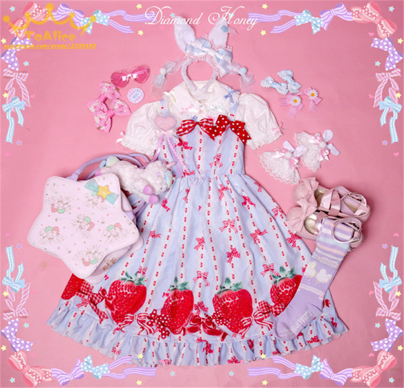 Strawberry Fields Princess Lolita Dress Girly Fruit by Kawaii Babe