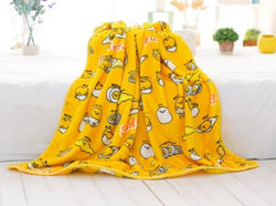 gudetama egg blanket plush soft bedspread happy yellow egg yolk pillow case kawaii harajuku japan home decor by kawaii babe