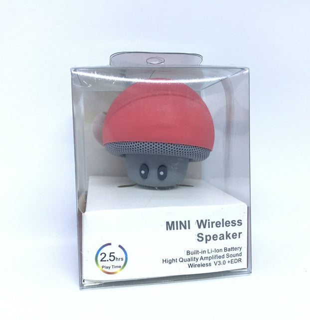 waterproof bluetooth mushroom speaker with built in microphone hands free mic device portable nintendo kawaii red mushroom toadstool by kawaii babe
