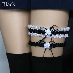 Ruffled Garter Belt Set Elastic Wedding Bridal Flowers | Kawaii Babe Ruffled Garter Belt Set Elastic Wedding Bridal Flowers | Kawaii Babe