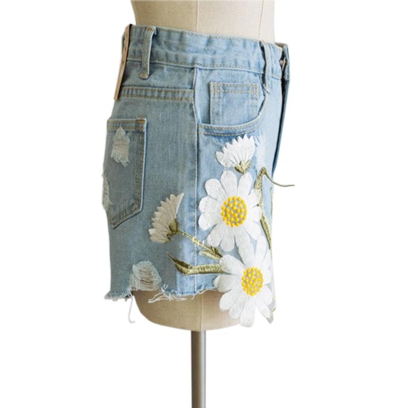 Jean Denim Daisy Shorts Jorts Kawaii Flower | Kawaii Babe