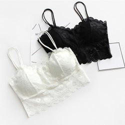 black white lace bralette camisole tank top belly cropped shirt elegant dainty small by kawaii babe