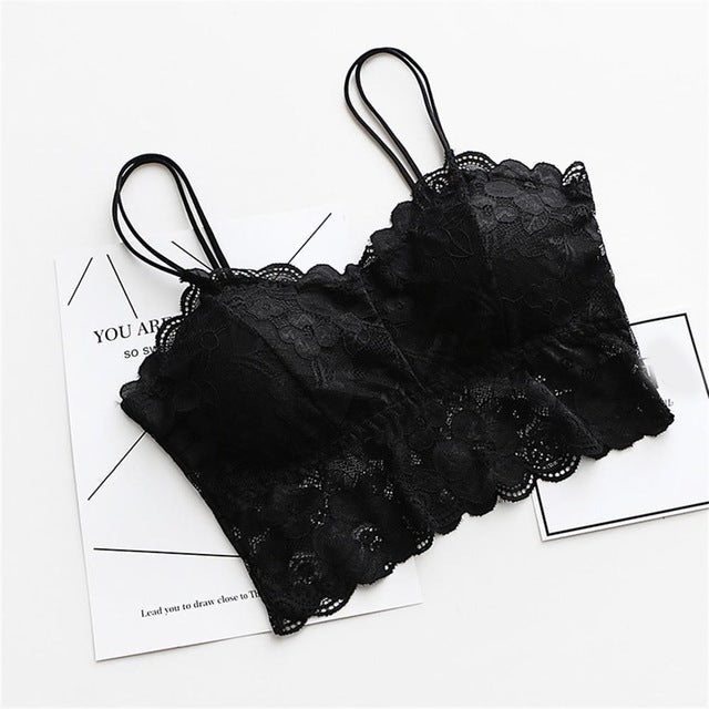 black lace bralette camisole tank top belly cropped shirt elegant dainty small by kawaii babe