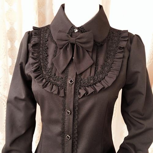Traditional Lolita Collar Blouse Long Sleeve Peter Pan Button Up EGL Classic Lolita Girl Fashion