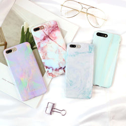 pastel milky marble granite stone iphone cases soft tpu rubber silicone phone case by kawaii babe