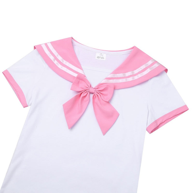 school girl sailor scout adult onesie two piece 2pc set outfit romper jumper bodysuit sailor scout sailor moon cosplay costume snap crotch cgl abdl ddlg by kawaii babe