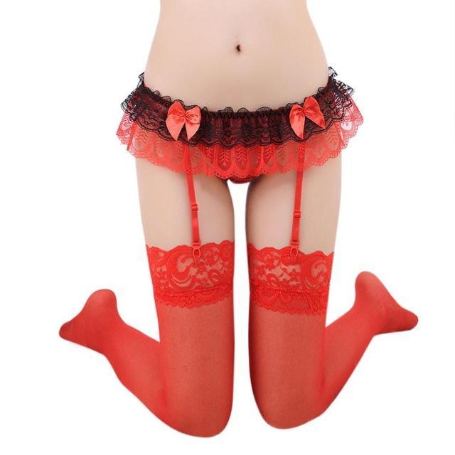 Sexy garter belt stockings hold up clips lace intimate lingerie wear bedroom by ddlg playground 