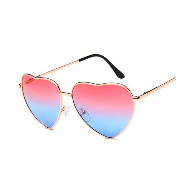 heart shaped aviator sunglasses sun shades for summer ombre gradient holographic uv 400 sun protection by kawaii babe