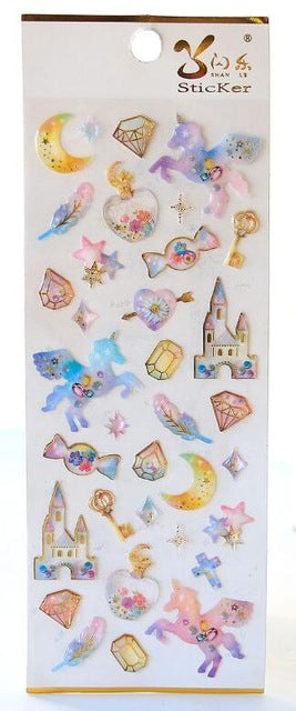 fairy kei jewel sticker sheet milky way galaxy gemstones enchanted kingdom sticker sheet decoration by kawaii babe