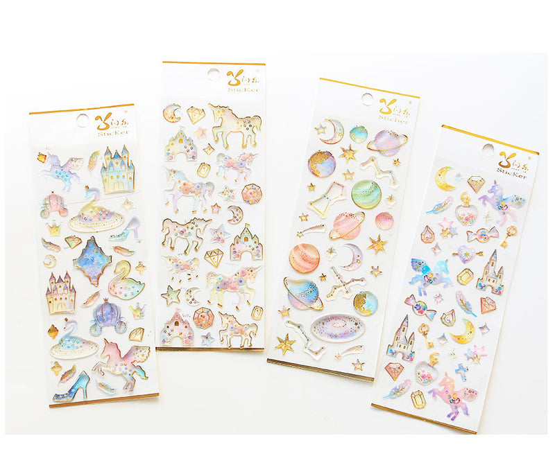 fairy kei jewel sticker sheet milky way galaxy gemstones enchanted kingdom sticker sheet decoration by kawaii babe