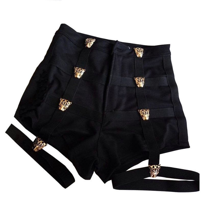 Black Goth Shorts With Garter Belts Built In Edgy Punk | Kawaii Babe Black Goth Shorts With Garter Belts Built In Edgy Punk | Kawaii Babe