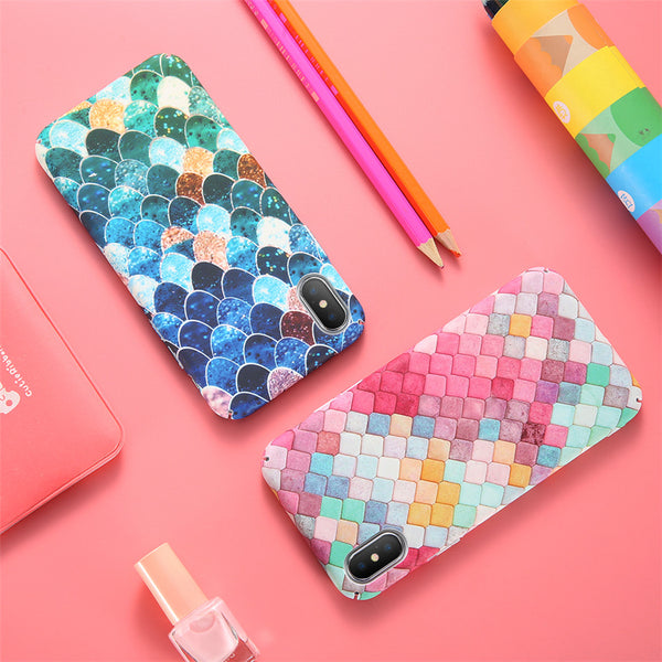 mermaid fish scale iphone case phone cases for android and apple iphones magical aquatic rainbow holographic granite shimmer by kawaii babe