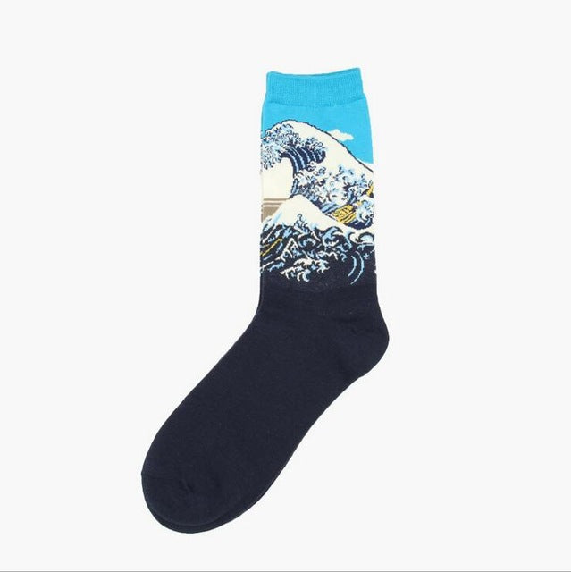pablo picasso van gogh artist socks unisex paintings watercolor artwork classic contemporary antique vintage art by kawaii babe
