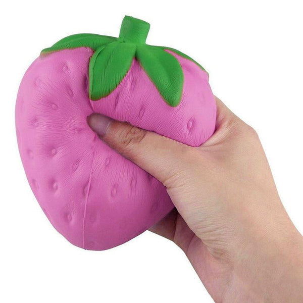 pink strawberry squeeze toy stress ball stress relief autism stim stimming abdl kawaii fairy kei  by ddlg playground