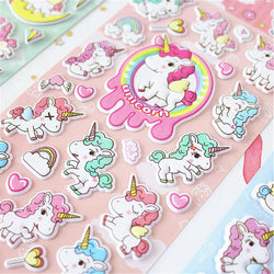 3D Puffy Unicorn Stickers Sheet Japan Stationary Cute