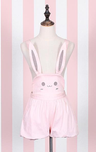 Pink bunny rabbit jumper dress pleated skirt dunagrees little space ddlg abdl cgl cglre age regression kawaii fashion outfit