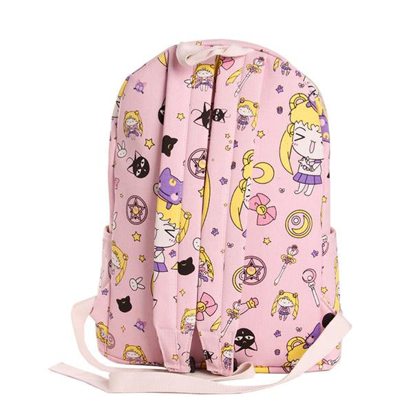 Moonase Kawaii Bunny Backpack for Girls Bookbag Cute School Bag with Kawaii Pin Bunny Backpack (Pink, Large)