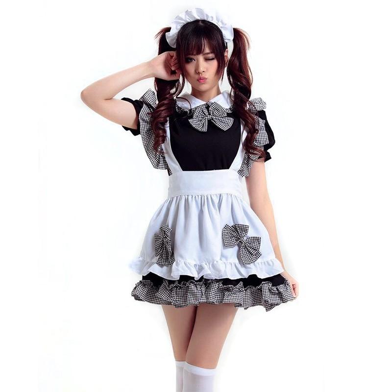 French Maid Costume Cosplay Outfit Halloween KInk Fetish Sexy Maiden 