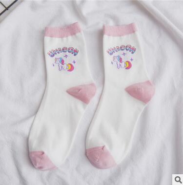 Pink Unicorn Pastel Socks Kawaii Fairy Kei Cute Fashion 