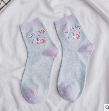Pink Unicorn Pastel Socks Kawaii Fairy Kei Cute Fashion 