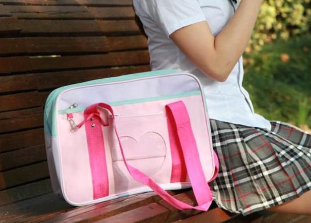 Pastel Purple Heart Handbag Duffle Messenger Bag Cute Harajuku Kawaii Fashion Fairy Kei