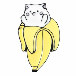 Banana Cat Bananya Enamel Pin Lapel Brooch Kawaii Cute Accessories 