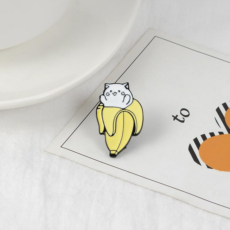 Banana Cat Enamel Pin Lapel Brooch Kawaii Cute | Kawaii Babe
