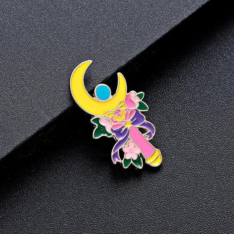 Sailor Moon Wand Enamel Pin Lapel Brooch Magical Girl Mahou Shoujo Otaku Anime Kawaii