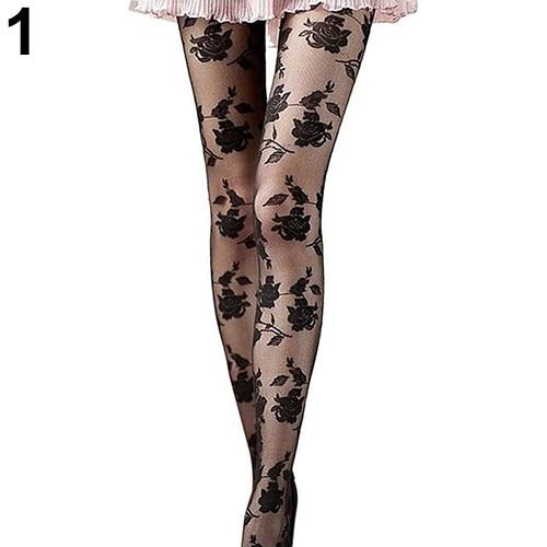FLower Lace Nylon Tights Leggings Transparent Lolita Mori Girl Fashion