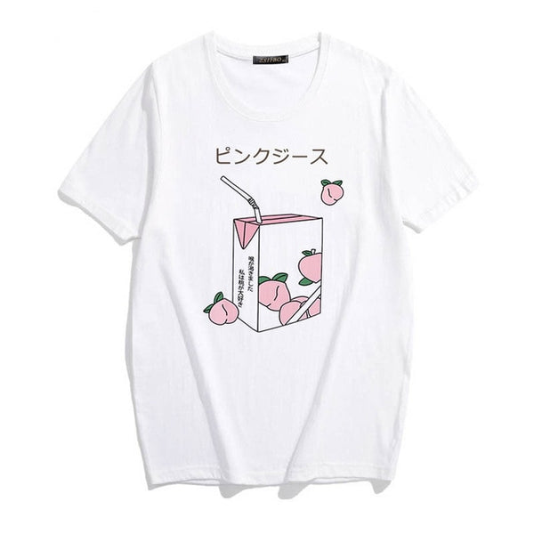 Peach Milk Box T-Shirt Harajuku Japan Cute Fashion | Kawaii Babe