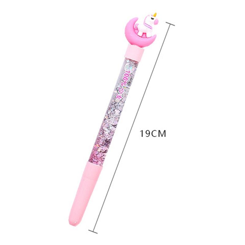 Pink Unicorn Water-Filled Heart Glitter Pen